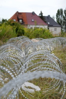 Absperrung am Erdrutschgelände